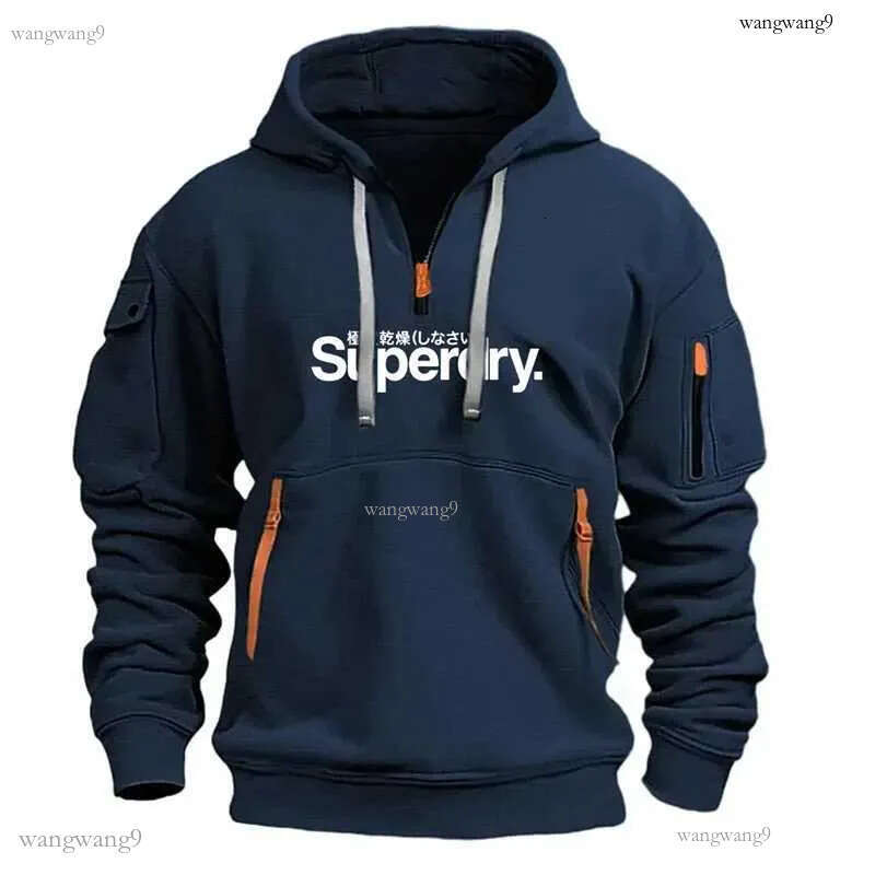 Men's Hoodies Sweatshirts Mens multi pocket zipper sweater casual loose sweater designer clothing Spring and Autumn fashion European sizes new styles J241230