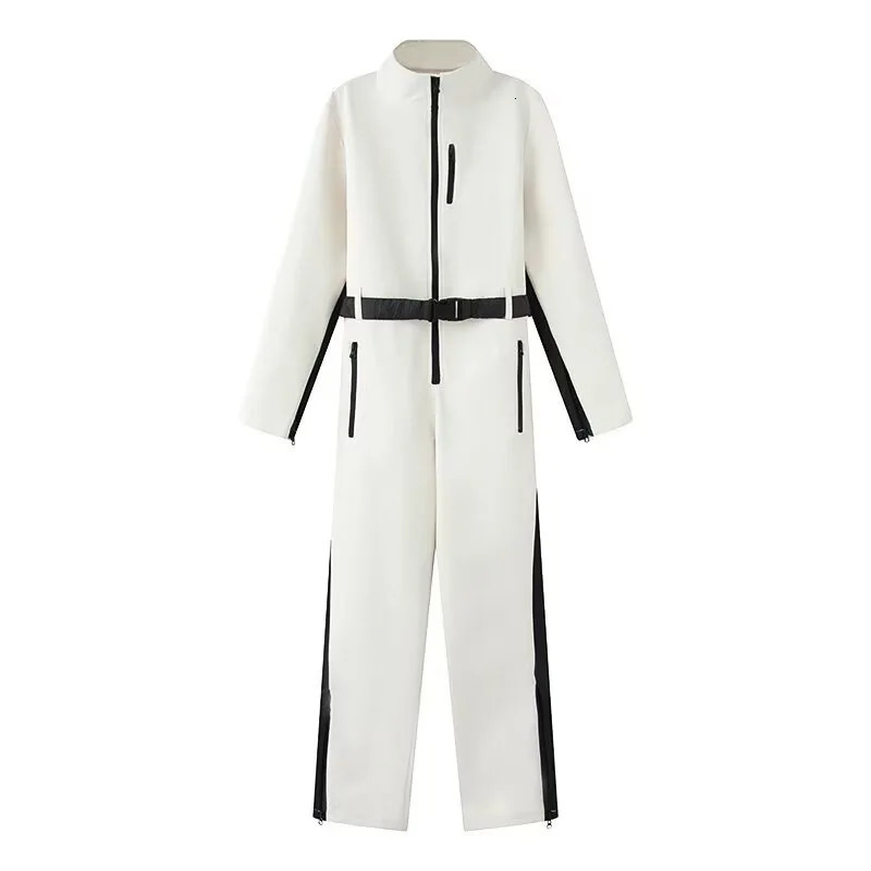 Womens Elegant Skateboard Onepiece Fleece Ski Bodysuit Female Long Sleeve Waterproof Windproof Patchwork Skiing Jumpsuits 251027