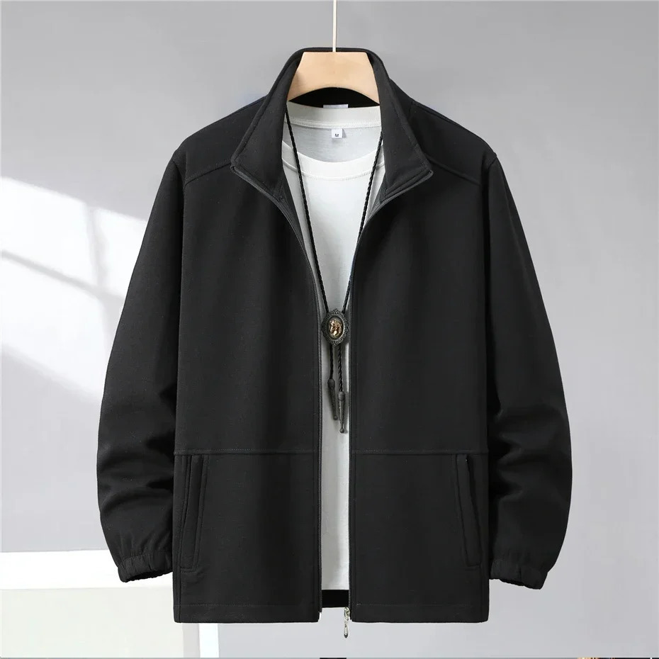 Extra Big Size Mens Spring Jacket Stand Collar Zip Up Coat Male Plus Large 10XL 12XL Loose Casual Fashion Work Wear Outerwear 251029