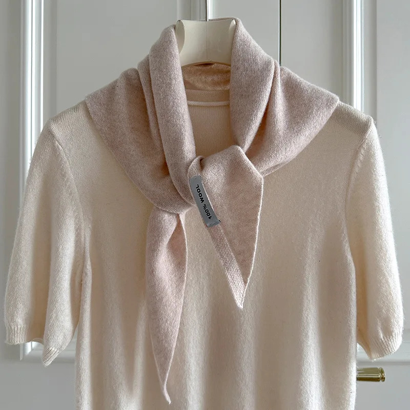 Knitted Scarf Women 100 Wool Winter Warm Scarves Bright Solid Color n Thickened Shawl Soft Cashmere Neck 251013