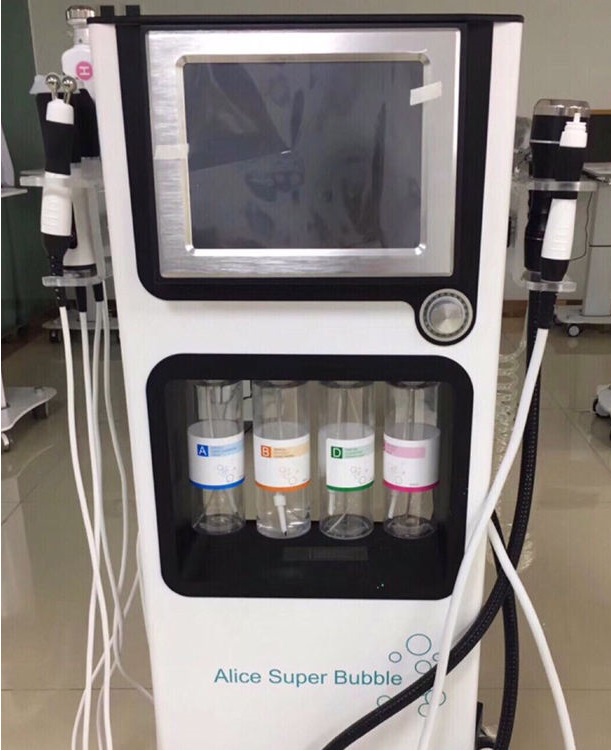 Professional 7 In 1 Ultrasonic RF BIO Hydro Dermabrasion Facial Oxygen Jet Hydra Alice Super Bubble Peel Oxygen Spa Hydra Microdermabrasion Diamond Fa