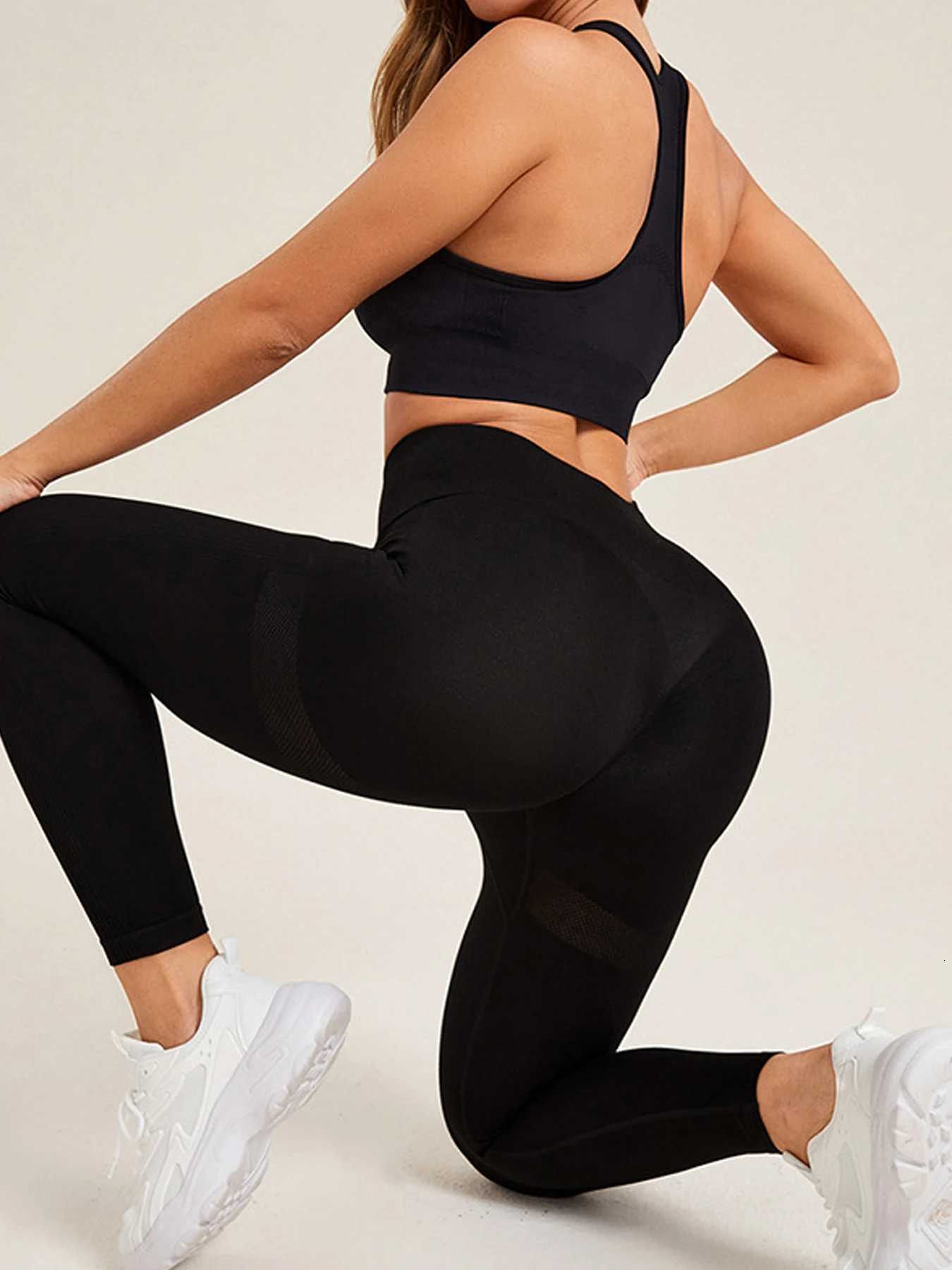 Solid Color Black Yoga Pants High Waist Hip Lifting Yoga Leggings Gym Fitness Sportswear Outdoor For WomenXJ251029