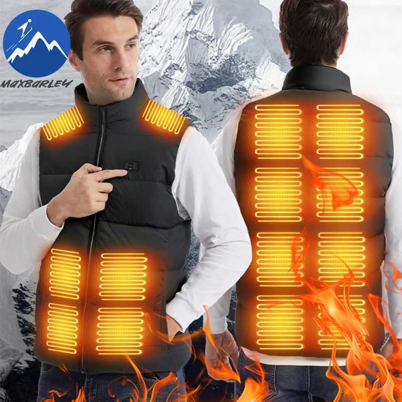 2025 Heated Vest Mens Winter Selfheating Clothing USB Smart Technology Infrared Heating Sleeveless Jacket Snowboard Waistcoat W251029