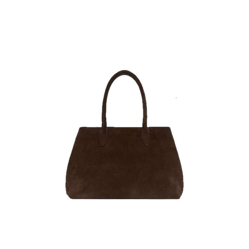 Genuine Leather Bag Frosted Suede Tote Large Capacity Commuting Handbag Work Shoulder Bag