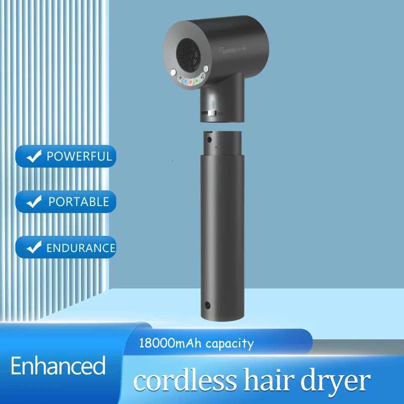 Wireless Portable Hair Dryer with Hot and Cold Wind Switch Rechargeable Battery USB Charger for Home Travel Pet Baby Equipment W251029