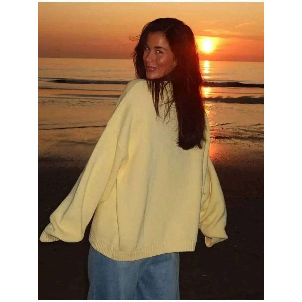 Autumn Solid Letter Print Knitted Sweater Casual O-Neck Loose Thick Pullover Women Warm Knitwear Streetwear New