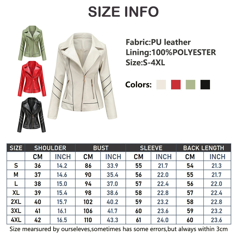Red PU Faux Leather Jacket Women fashion Casual Biker Jackets Outwear Female Tops spring and autumn Black Leather Jacket Coat 251029