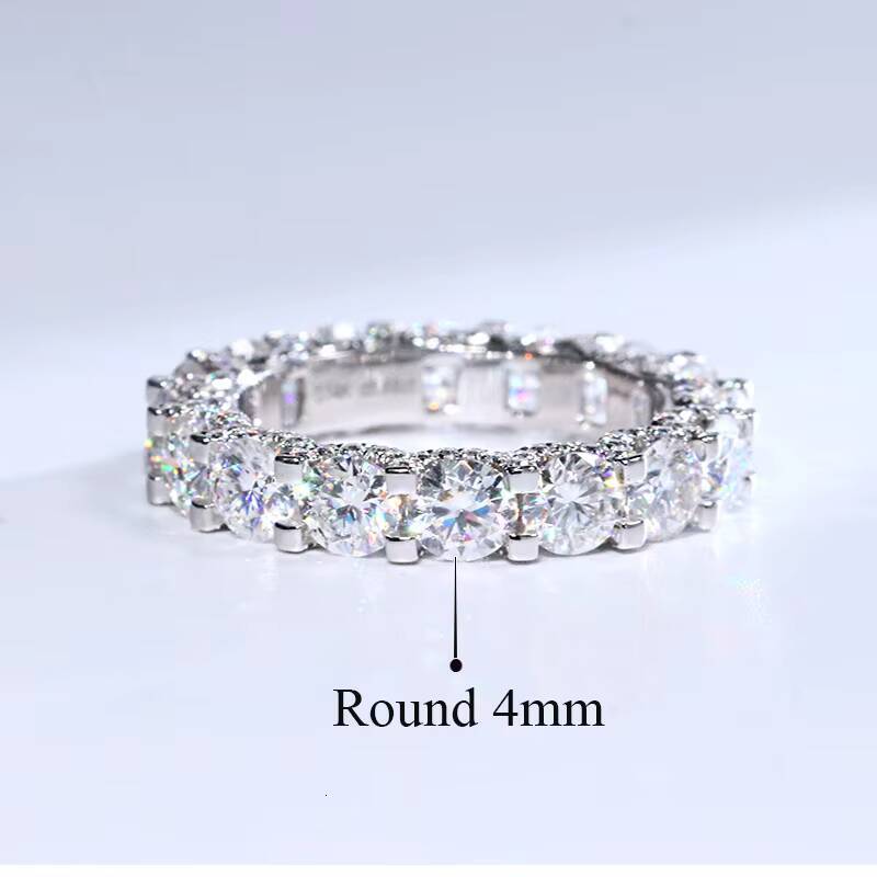 Luxury Round Cut 4mm Moissanite Diamond Ring 14k 18k White Gold Moissanite Jewelry Engagement Ring
