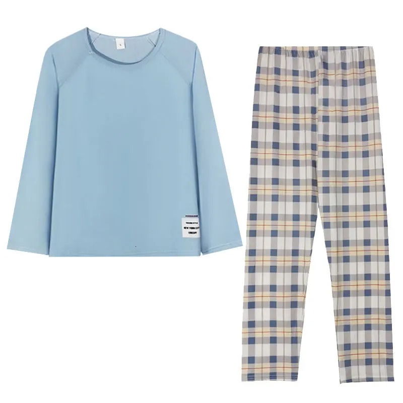 Womens Spring and Autumn Pajamas Loungewear Set Long Sleeve Korean Fashion Casual Plaid 251029