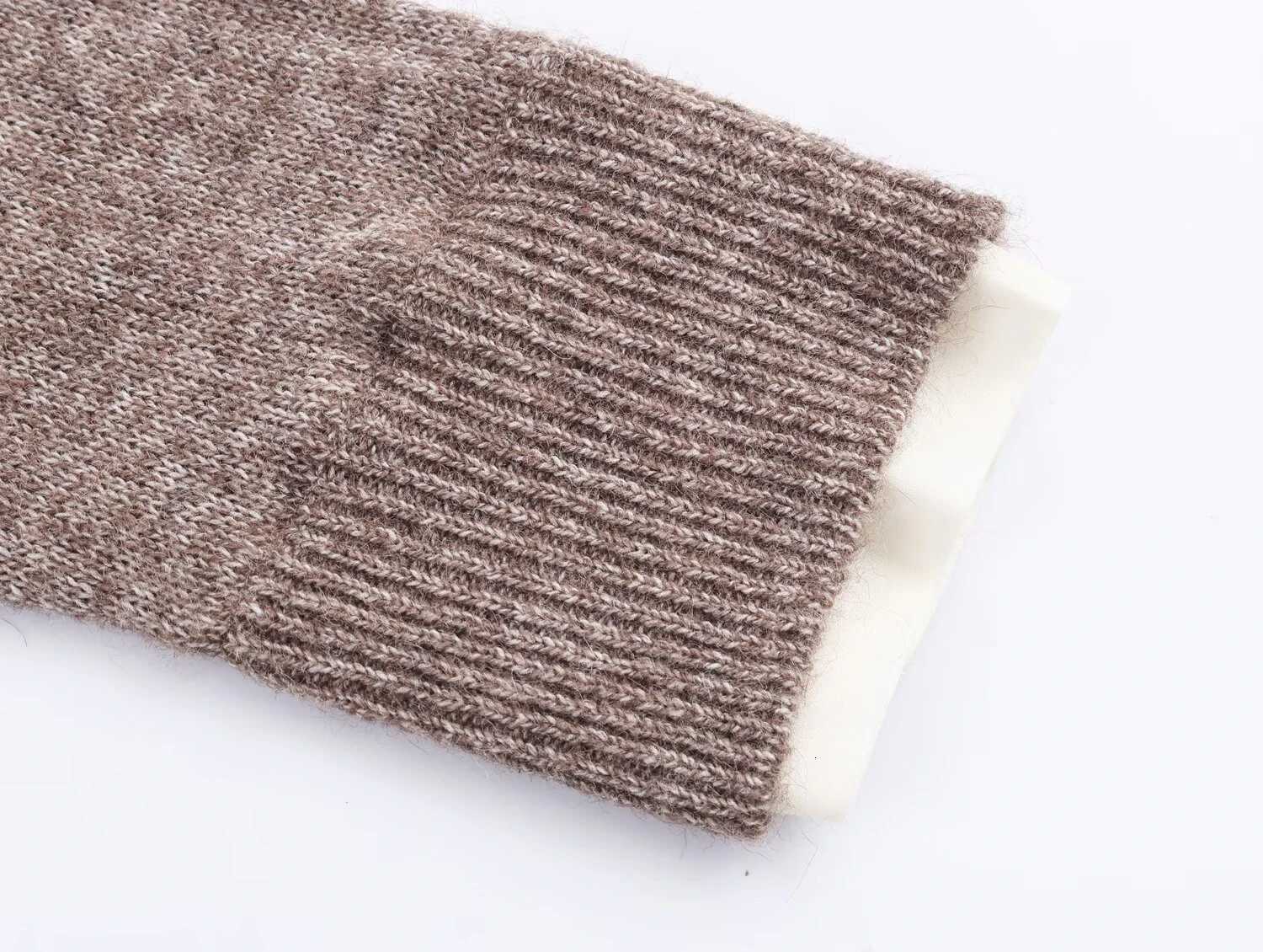 DEEABAE Korean version unique and super beautiful contrasting color round neck fake two short knitted sweaters cardigan jacketT251028