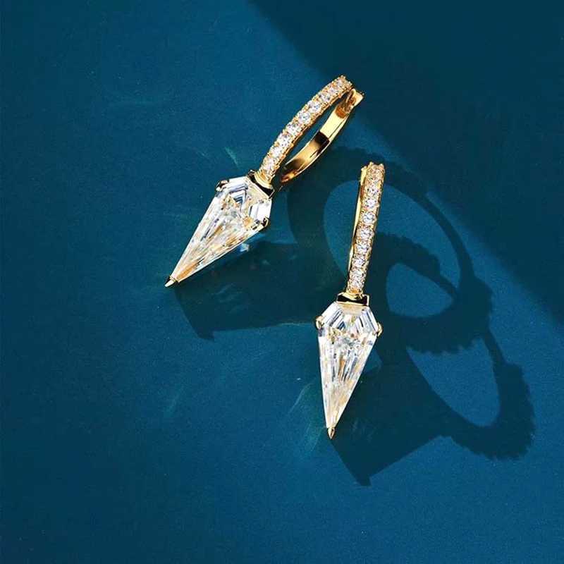 Luomansi Punk Style High Carbon Diamond Earrings Super Flash Sharp Earrings Personalized High JewelryW251029