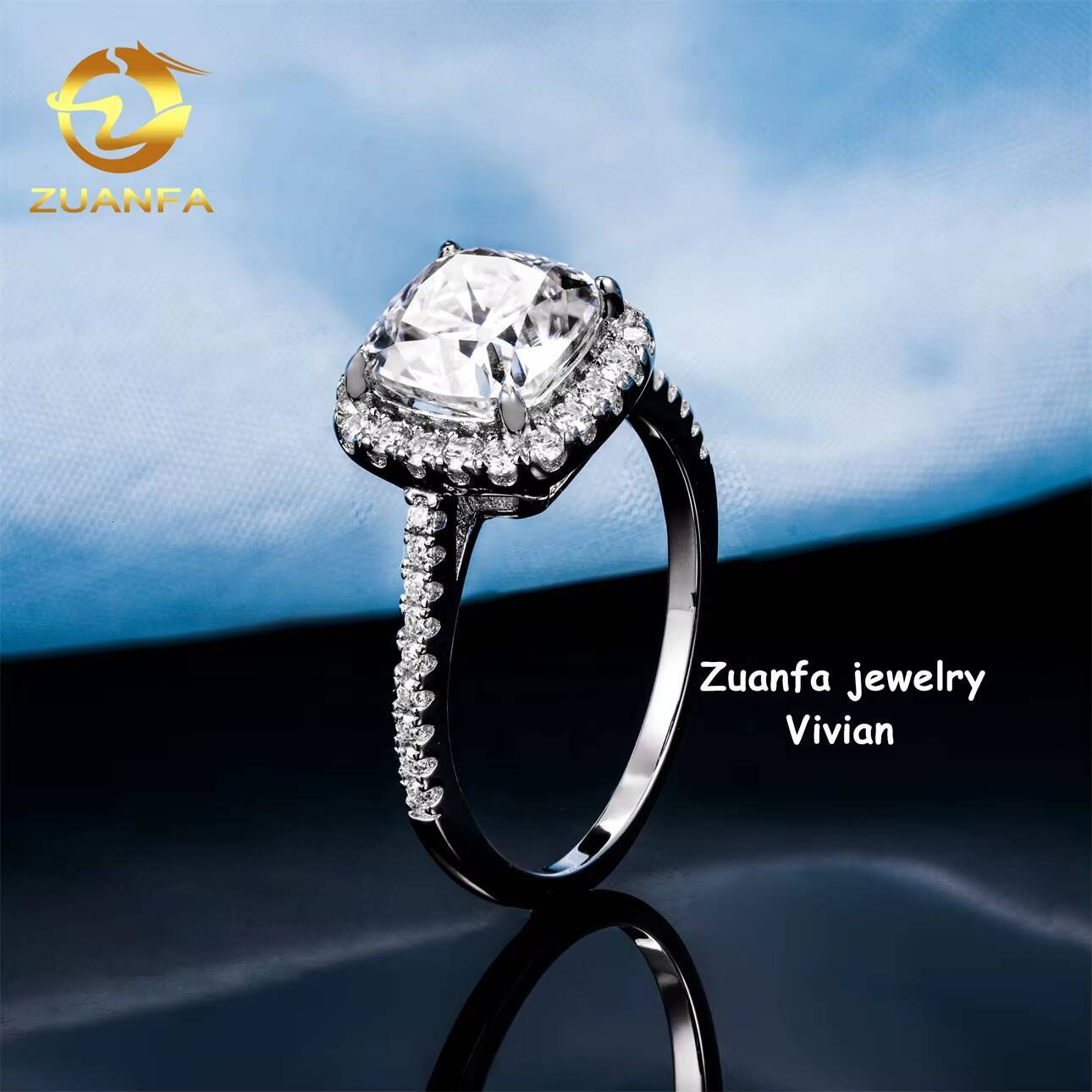 Sterling Silver 925 VVS Moissanite Diamond Fine Jewelry Luxury Iced Out Iced Out Women Moissanite Wedding Rings