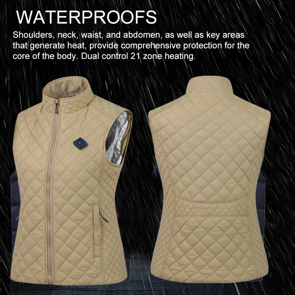Women 21 Heating Zones Vest Autumn and Winter Electric Heated Jackets USB Heating Vest Outdoor Thermal Winter Warm Jacket M3XL 251029