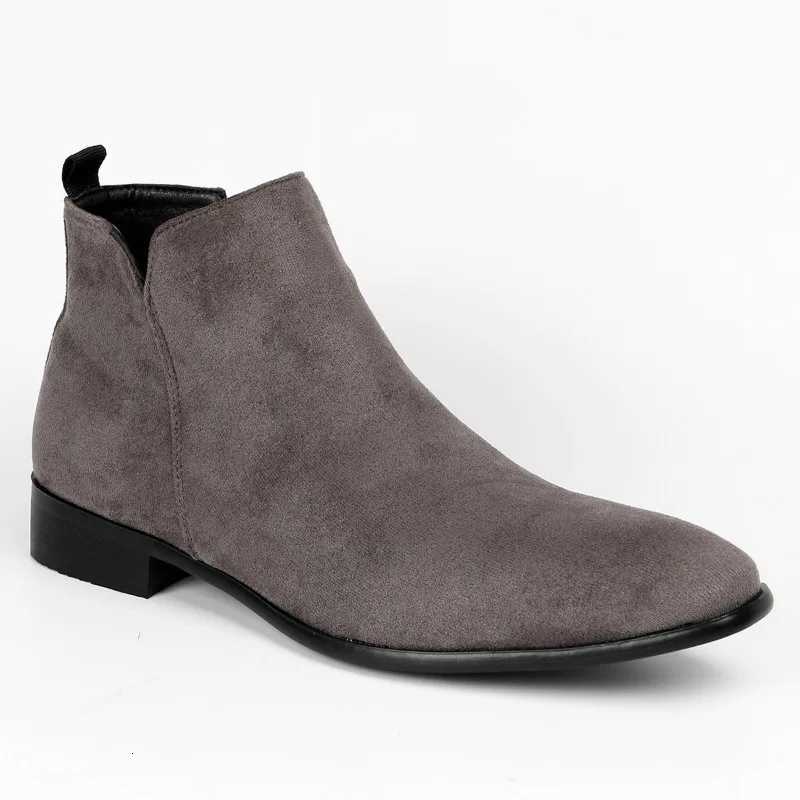 Brand Leather Men Chelsea Boots Designer Italy Dress Boots Men Fashion Casual Business Ankle Boots Dress Man Shoes Large Size Z251029
