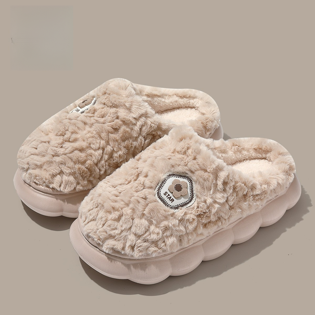 Designer cotton slippers for women, thick-soled for autumn and winter, home, indoor, warm and anti-slip, couple, men, wholesale of wool cotton slipper