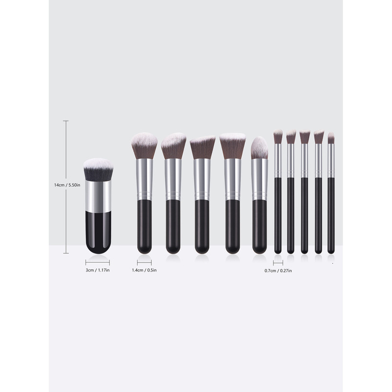 11-Piece Multi-Functional White Makeup Brush Set: Powder Brush, Contour Brush, Beauty Tools