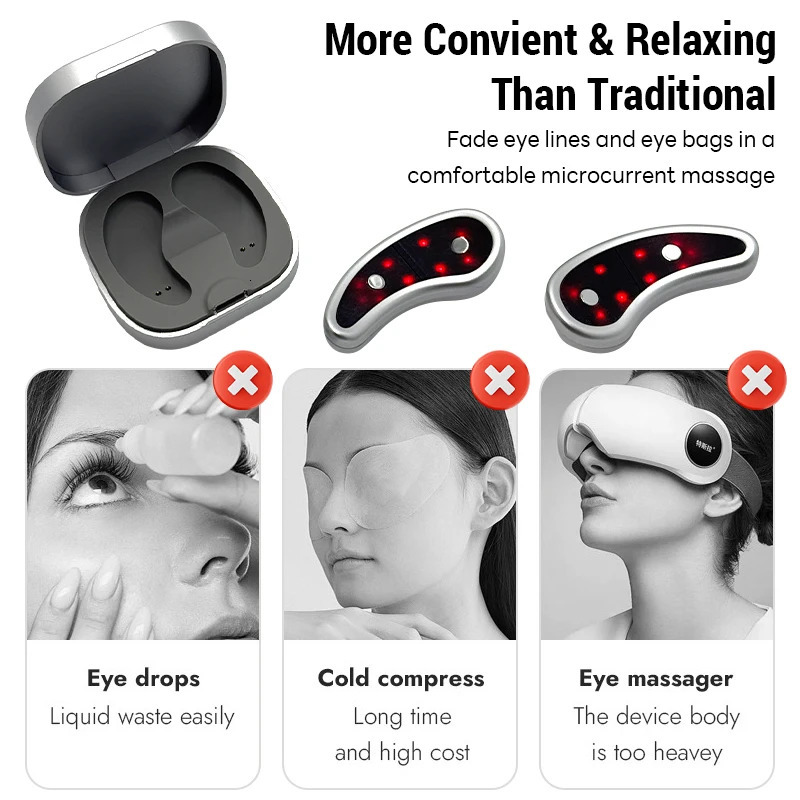 LED Eye Massager EMS Pulse Microcurrent Eye Care Device To Relieve Fatigue To Reduce Dark Circles Eye Lines Swelling 251027