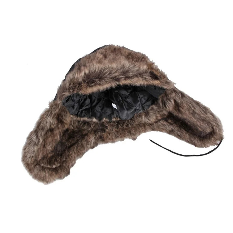 Unisex Winter Ushanka Hat Trapper Trooper Earflap Warm Faux Fur Leather Waterproof Ski Hat Bomber Cap Ear Protectors Hat 251029