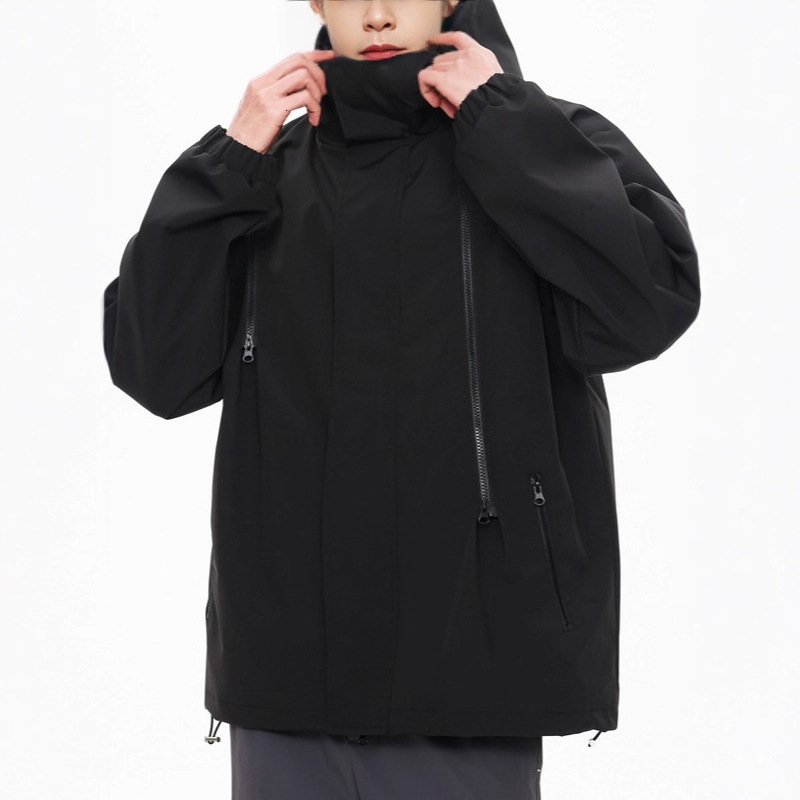 Mountain Style Outdoor Hooded Jacket For Men Spring And Autumn American Functional Zipper Jacket Trendy Brand Cool And Handsome Designer Jacket Plus S