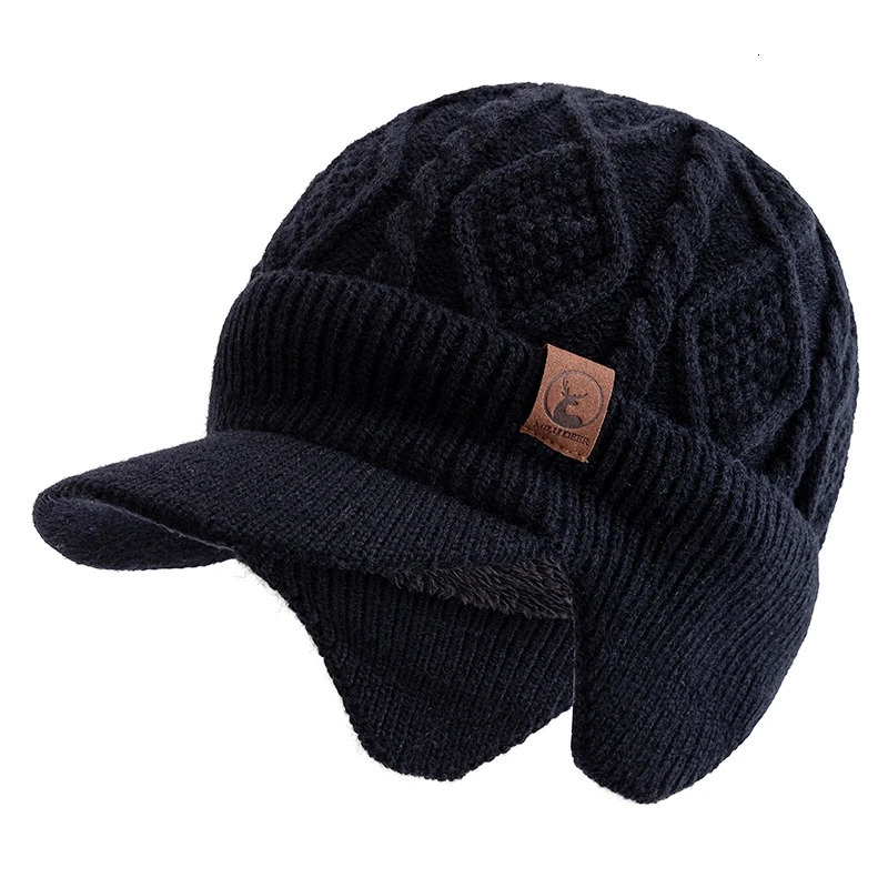 Unisex Winter Hat Plush Fur Lined Warm Earflap Cap Stylish Soft Beanie Hat Outdoor Thick Ski Sports Knitted Hat 251029