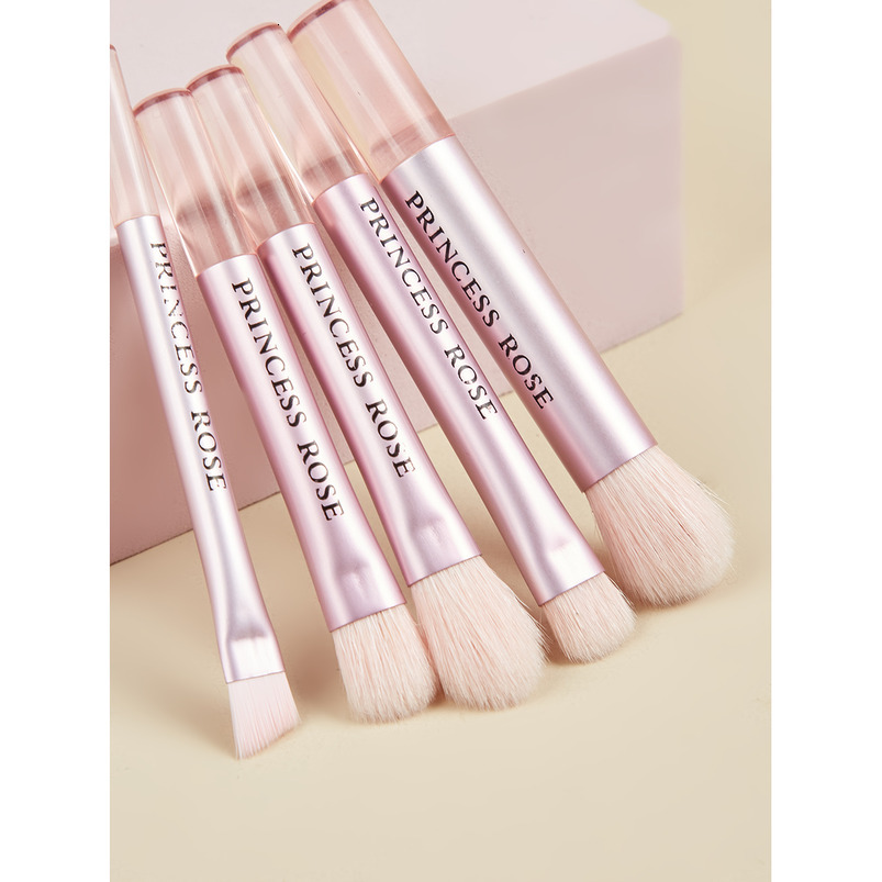 New 10-Piece Mini Makeup Brush Set with Makeup Sponge and Short-Handle Zipper Pouch, Ideal for Facial Application -- Eye Shadow, Blush, and Cheek Tool