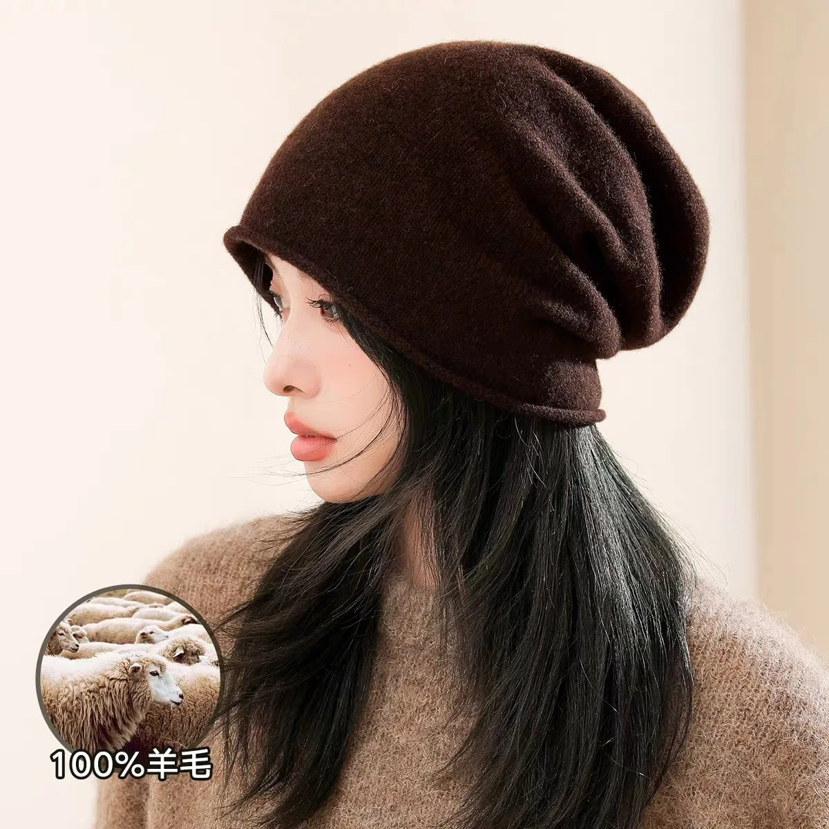 Simple Classic Pure Wool Hat Women Men Autumn WInter Curling Heap Beanie Male Female High Quality Knitted 100 Cold 251013