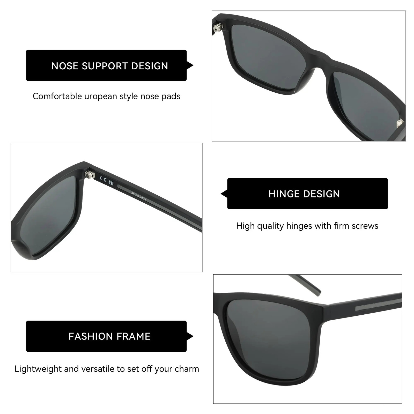 ZENOTTIC Mens Polarized Sunglasses Lightweight TR90 Frame Square UV400 Protection 251013