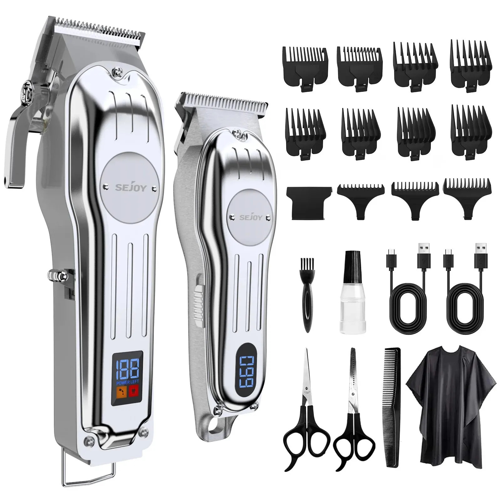 Sejoy Professional Combo Kits Hair Clipper Electric Hair Trimmer Set For Men Rechargeable Cordless Haircut Machine for Barber 251029