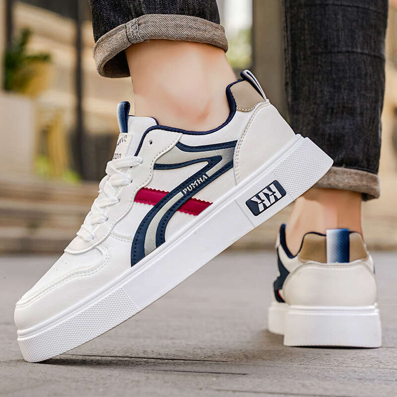 2025 Autumn New Men's Fashion Thick-Soled Height-Increasing Casual Daily Travel Waterproof Leather Panel Shoes Trendy