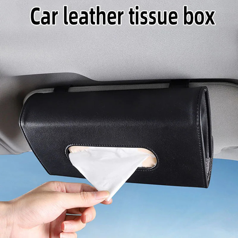 1 Pcs Car Tissue Box Towel Sets Car Sun Visor Tissue Box Holder Auto Interior Storage Decoration 251029