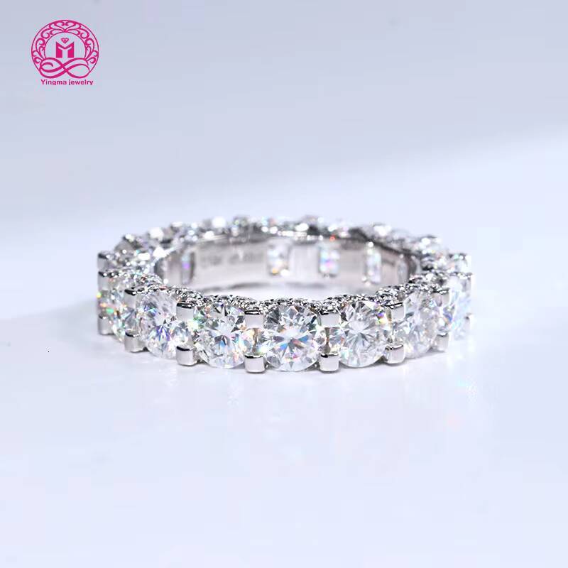 Luxury Round Cut 4mm Moissanite Diamond Ring 14k 18k White Gold Moissanite Jewelry Engagement Ring