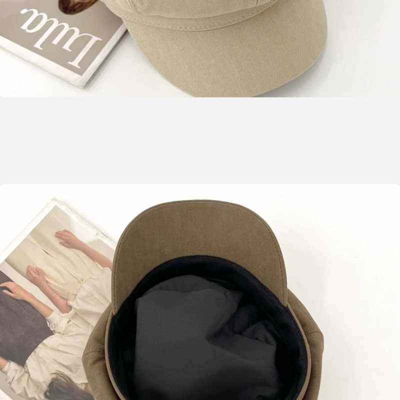 Korean Version Simple Spring and Autumn New Cat Ears Newsboy Cap Spring and Autumn Niche Fashion Short Brim Sunshade Painter Hat