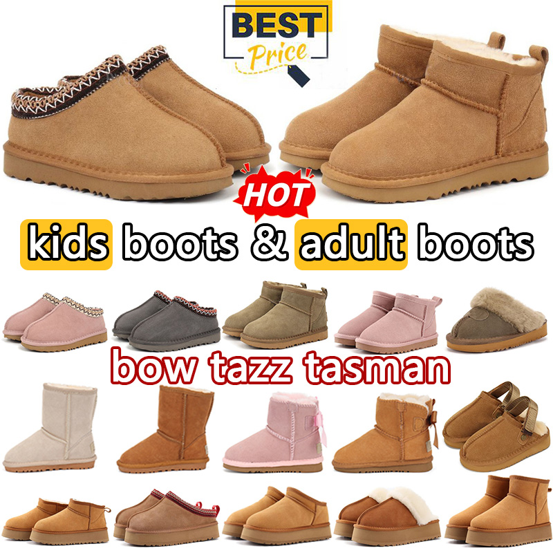 top adult boots kids boots Toddler Boots Knee Boots Winter tazz tasman bow mini boots Solid women men baby Children boys Classic girls Ankle Boots Half Boots Snow Boots