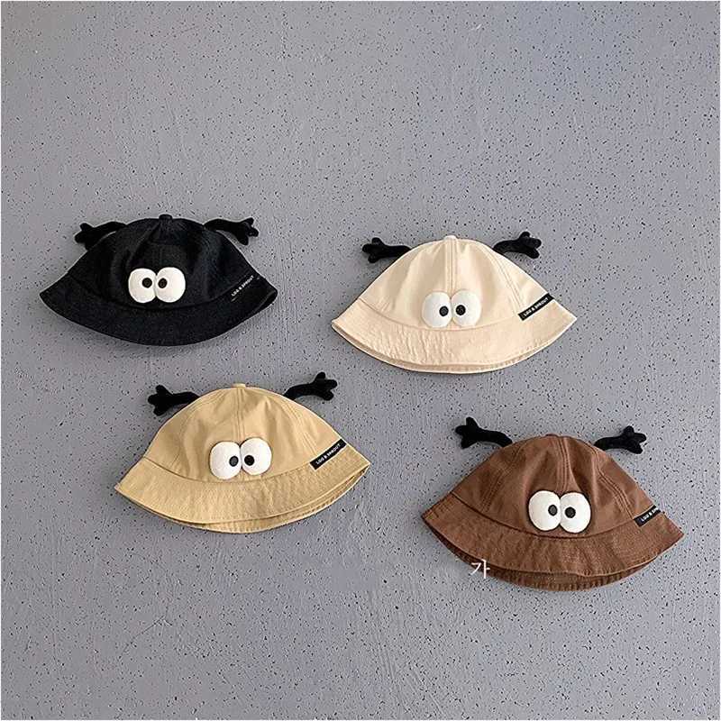 Cute Cartoon Boy Girl Fishermans Hats Outdoor Sunshade Children Basin Hat Sunscreen Baby Sun Bucket Cap Cotton Kid Casual Caps251028