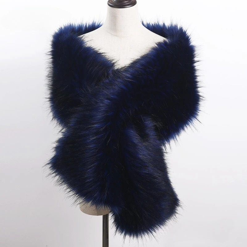 Autumn and Winter Womens Fur Hair Big Shawl Fashion Evening Dress Thick Cloak Neck Scarf Dual Use 251013