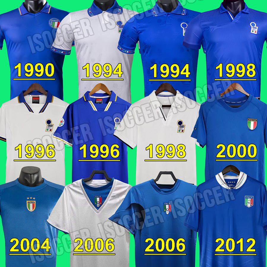 Retro Italy soccer jerseys 1982 1988 1990 1994 1996 1998 2000 2002 2004 2006 2012 football shirt italia uniform Mens kit Goalkeeper BUFFON MALDINI DEL PIERO TOTTI