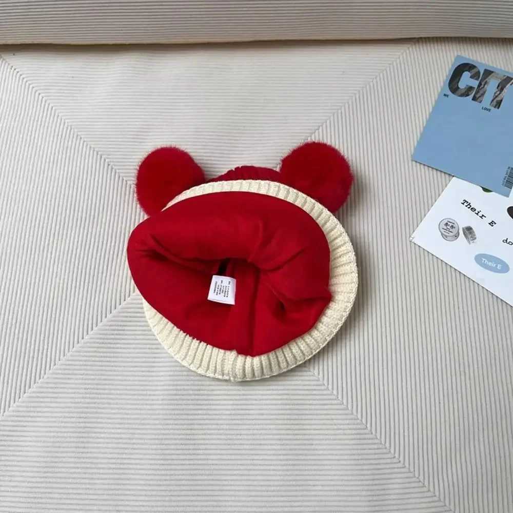 New Cute Beanie Cap Autumn Winter Knitted Pullover Hat Toddler Thicken Ear Protection Cap251028