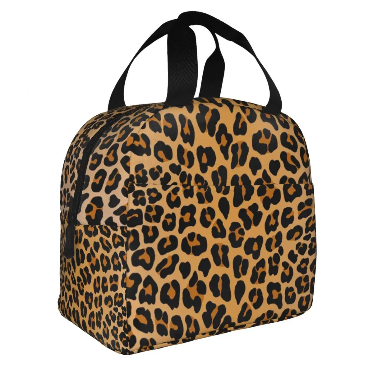 Custom Leopard Print Portable Lunch Boxes Women Leakproof Animal Fur Pattern Cooler Thermal Food Insulated Lunch Bag Student 251029