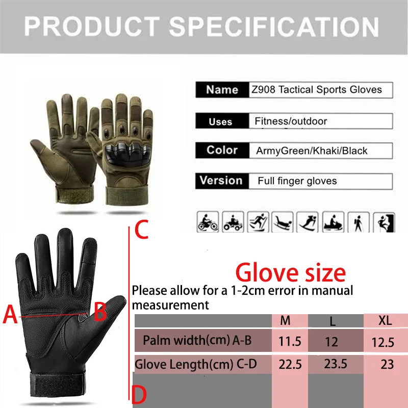 Outdoor sport Hunting Full Finger Walking Gloves Mountaineering Touch n Fitness Protection Sports Motorcycle 251013