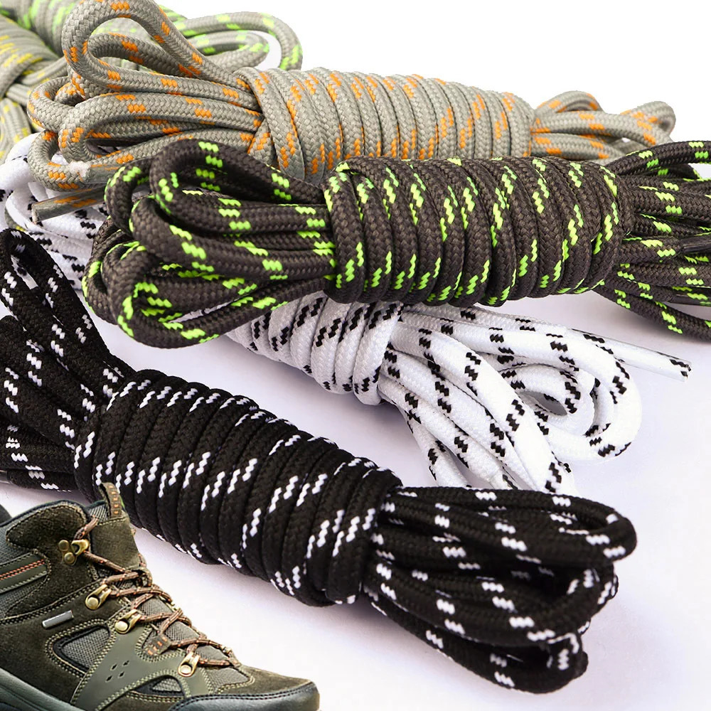 1 Pair Round Shoelaces Flower Dots Solid Laces Polyester Shoelaces Matching Sports Shoes Tooling Martin Boots Hiking Shoe Laces 251029