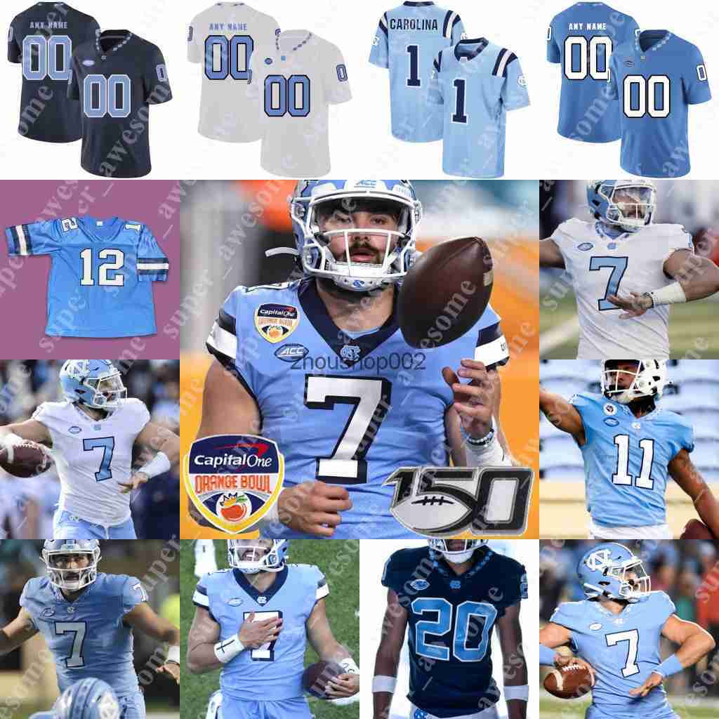 UNC Football Jersey Don Chapman Storm Duck Tyrone Hopper Khadry Jackson Eugene Asante Xach Gill Raymond Vohasek Trey Morrison Jahlil Taylor Tony Grime