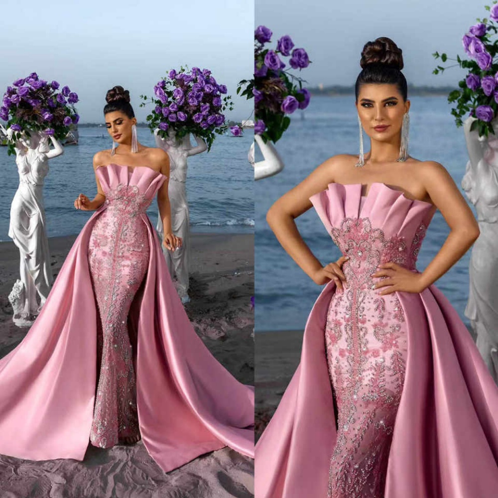 Sexy Mermaid Evening Dresses Crystals Beads Ruffles Sweetheart Neck Evening Gowns Formal Party Second Birthday Engagement Gowns Customized