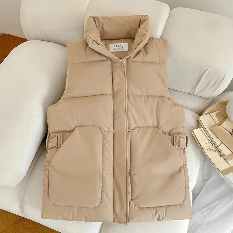 Women Down Cotton Vest 2025 Autumn Winter Fashion Sleeveless AllMatch Warm Lady Waistcoat Comfortable Ladies Short Jacket 251029