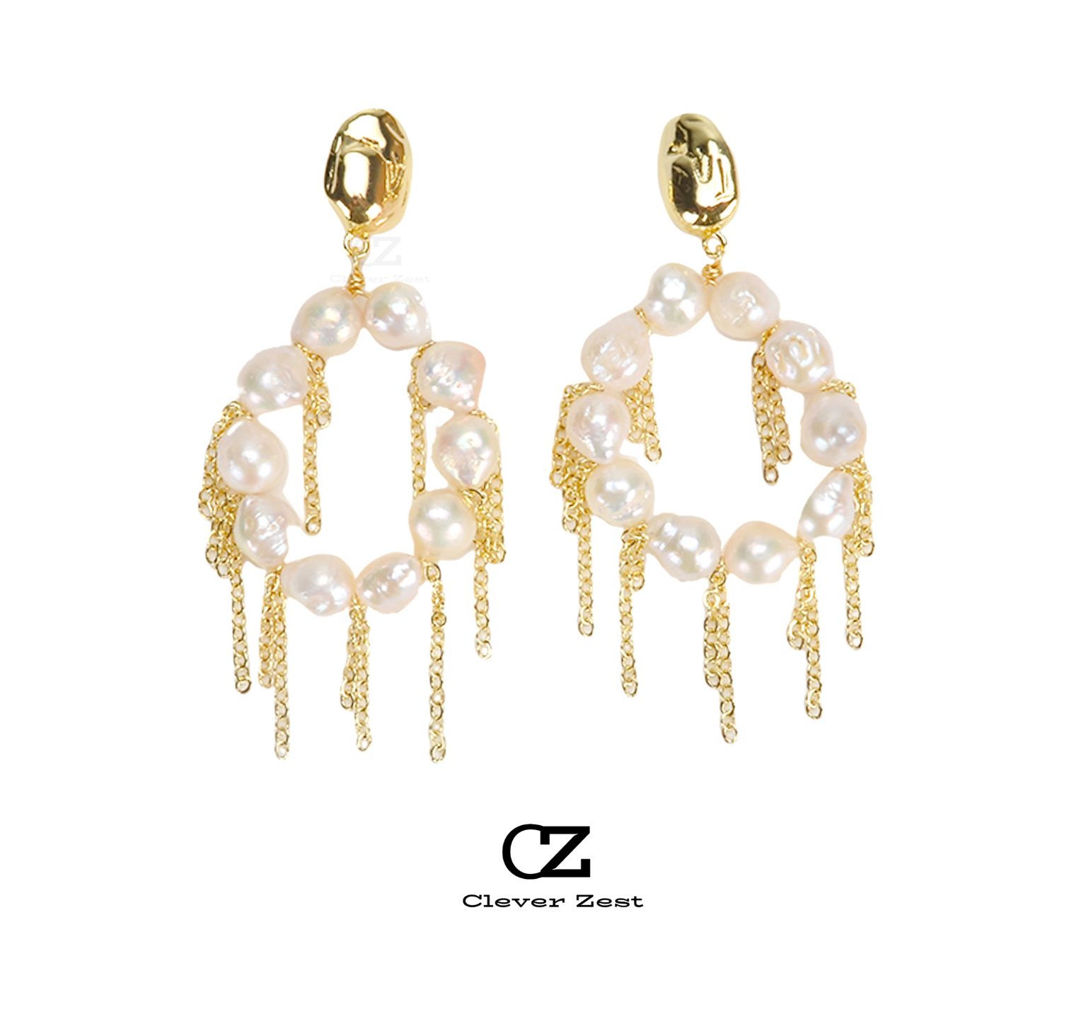 Natural White Millet Baroque Pearl Fringe Earrings 14K Gold-Filled Fashionable Versatile Trend-Setting Anniversary Gift Best Friend Gift