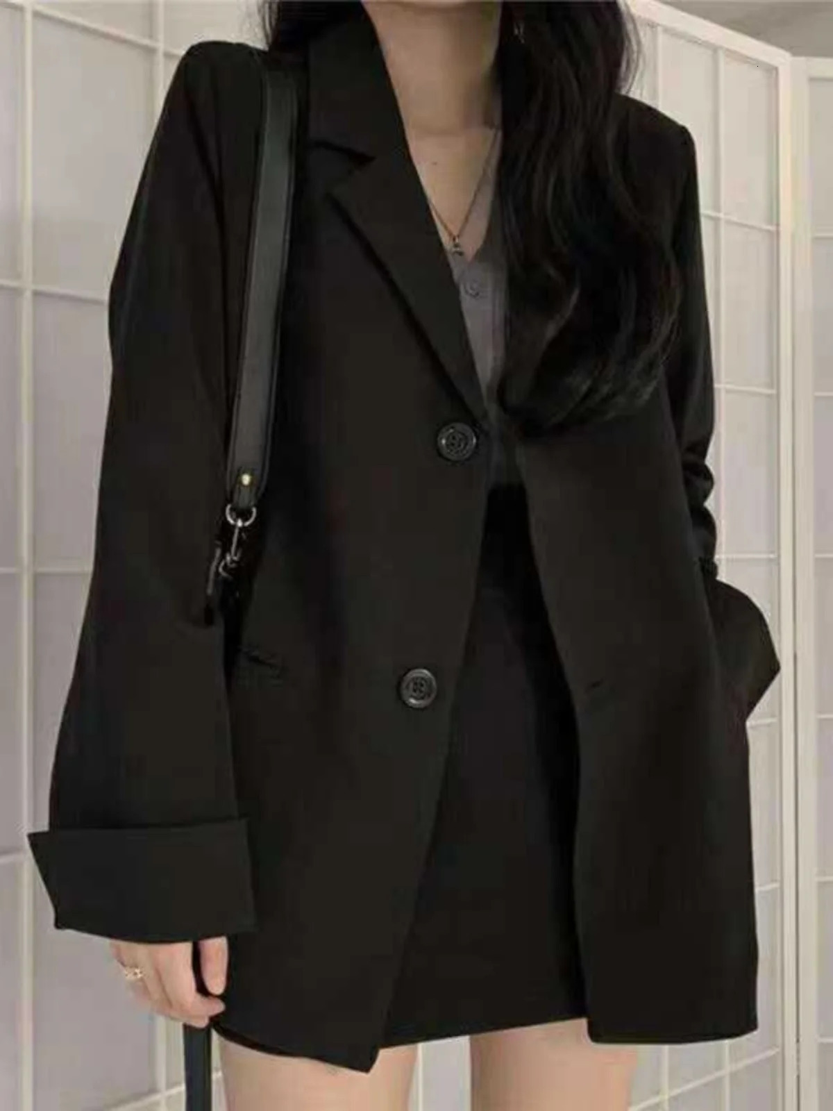 Korean Sle plus Size Suit Jaet for Women Casual Slimming Faionable Spring Autumn Outerwear Long Sve Tailored Coat 251029