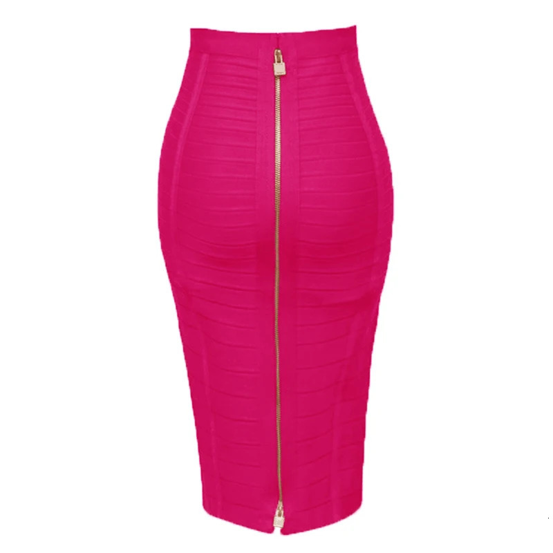 13 Colors Women Summer Fashion Sexy Black Red Beige White Bandage Skirt Knitted Elastic Sweet Candy Color Pencil Skirt 251028