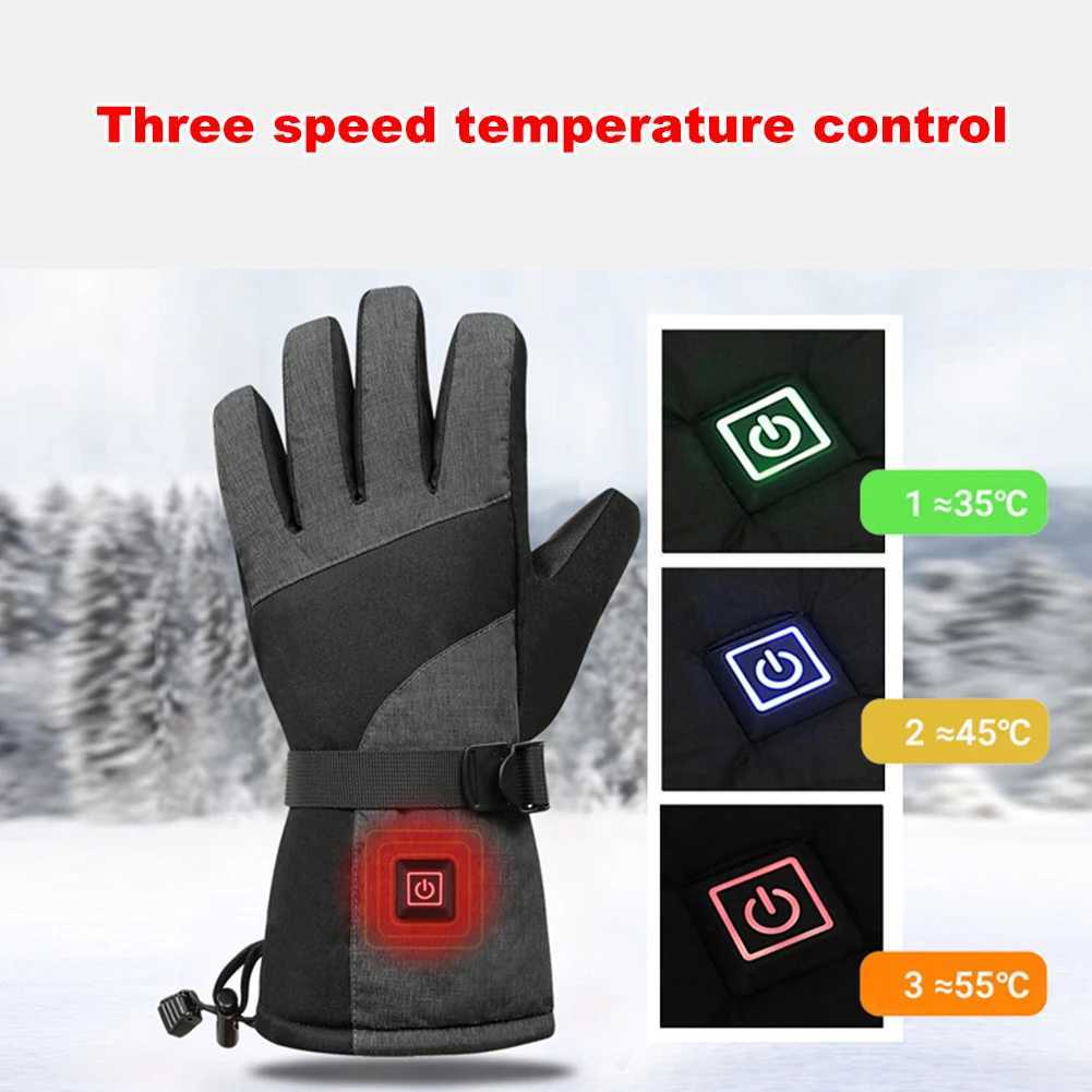 Unisex Winter Heating Gloves 3 Speed Temperature Outdoor Cycling Gloves Touchscreen NonSlip Waterproof Windproof for Women Men J251029