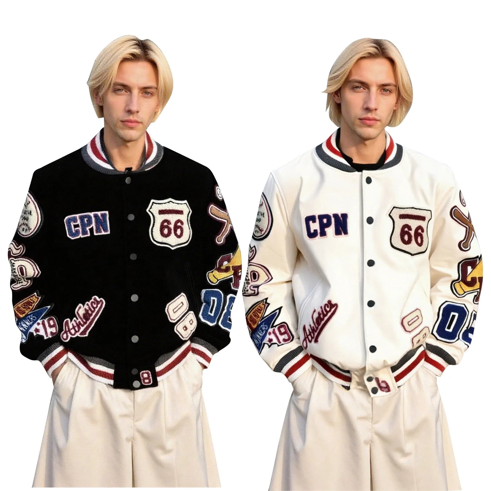 Baseball Jacket For Men Letter Embroidery Trendy Short Leather Loose Winter Harajuku Style 251028