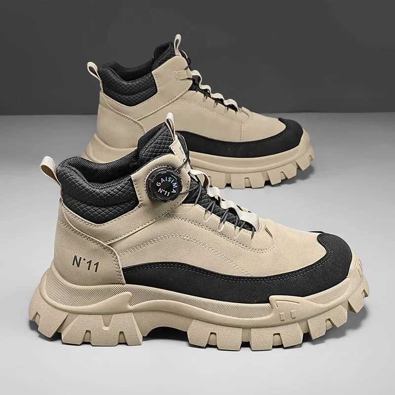Mens Short Boots 2024 Winter New Thick Soled Work Casual Shoes Waterproof NonSlip Sneakers Male Tenis Shoes Outdoor Boots Men Z251029