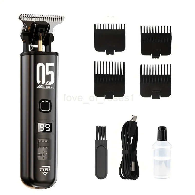 Professional mens electric hair cutter set 1 piece with LED display screen mens electric shaving blade gap free hairdressin Z251029